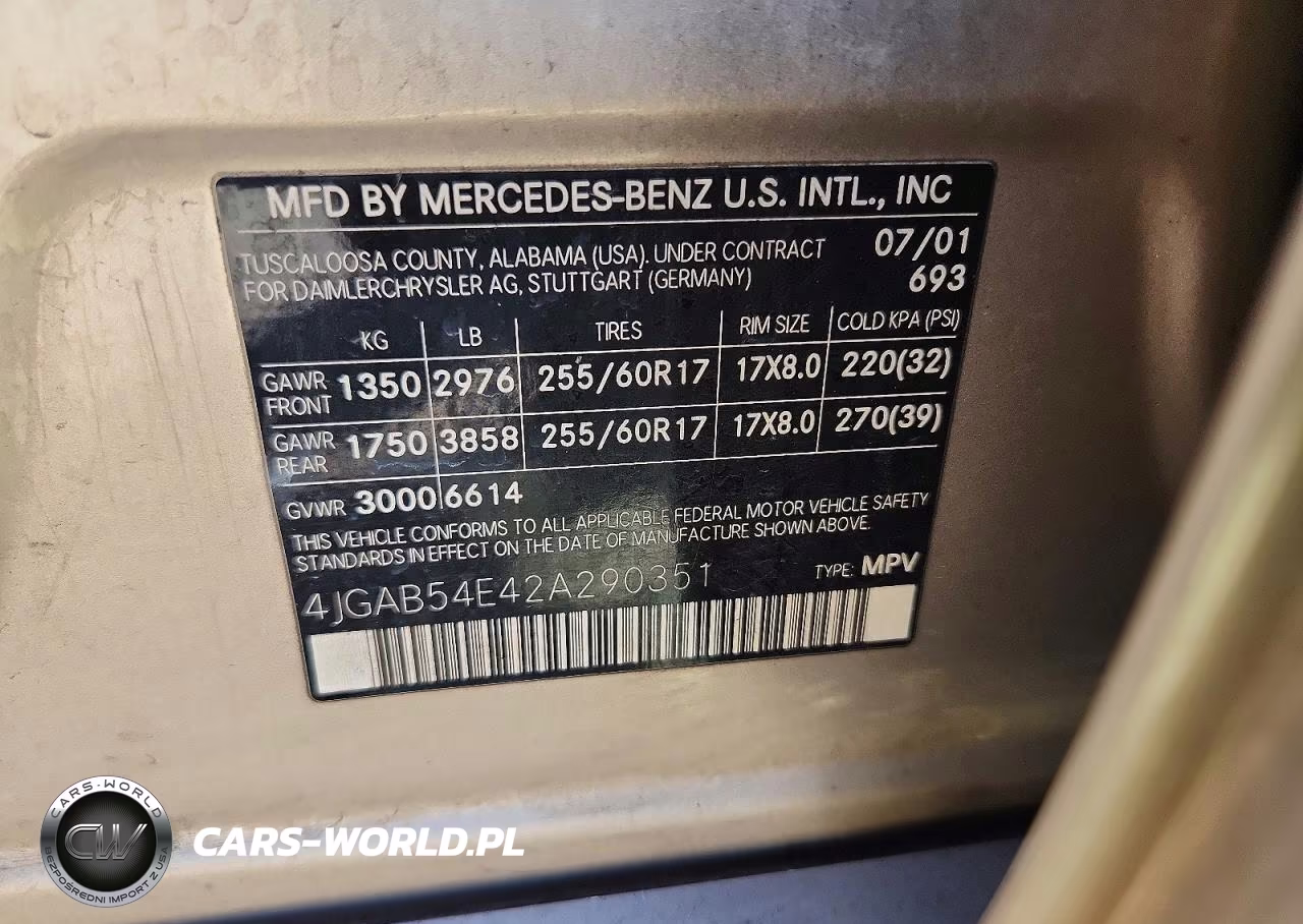 2002 Mercedes-Benz Ml 320 VIN:4JGAB54E42A290351 - 12