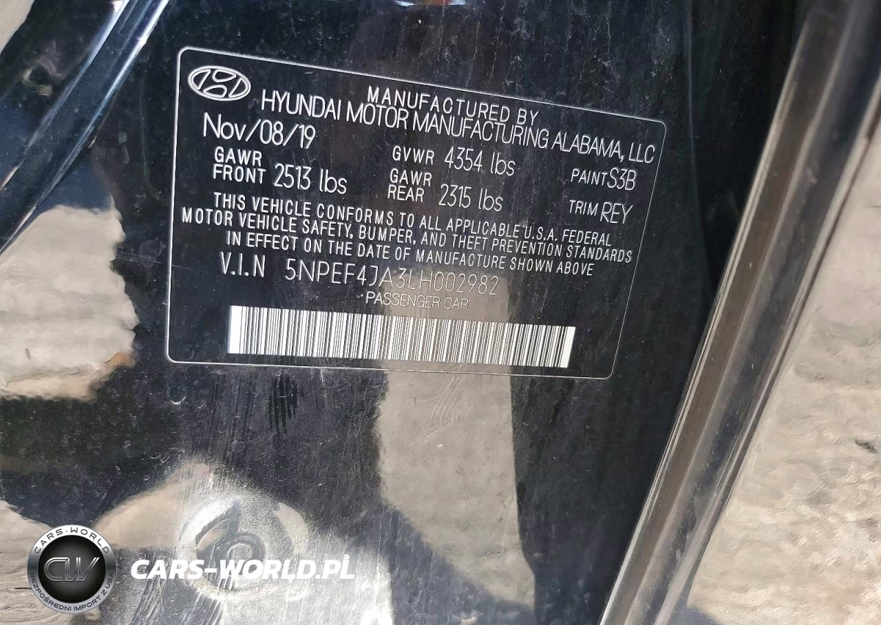 2020 Hyundai Sonata Sel VIN:5NPEF4JA3LH002982 - 13