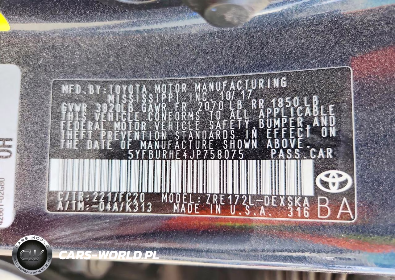 2018 Toyota Corolla Se VIN:5YFBURHE4JP758075 - 13