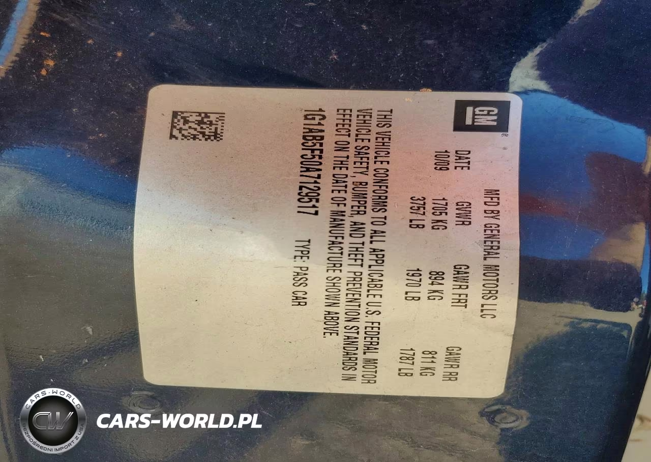 2010 Chevrolet Cobalt Ls VIN:1G1AB5F50A7129517 - 12