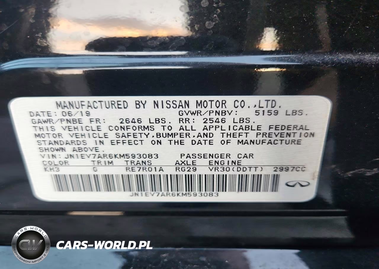 2019 Infiniti Q50 3.0T Sport VIN:JN1EV7AR6KM593083 - 13