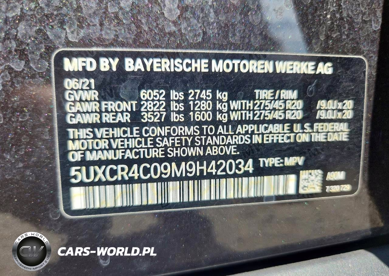 2021 BMW X5 Sdrive 40I VIN:5UXCR4C09M9H42034 - 13