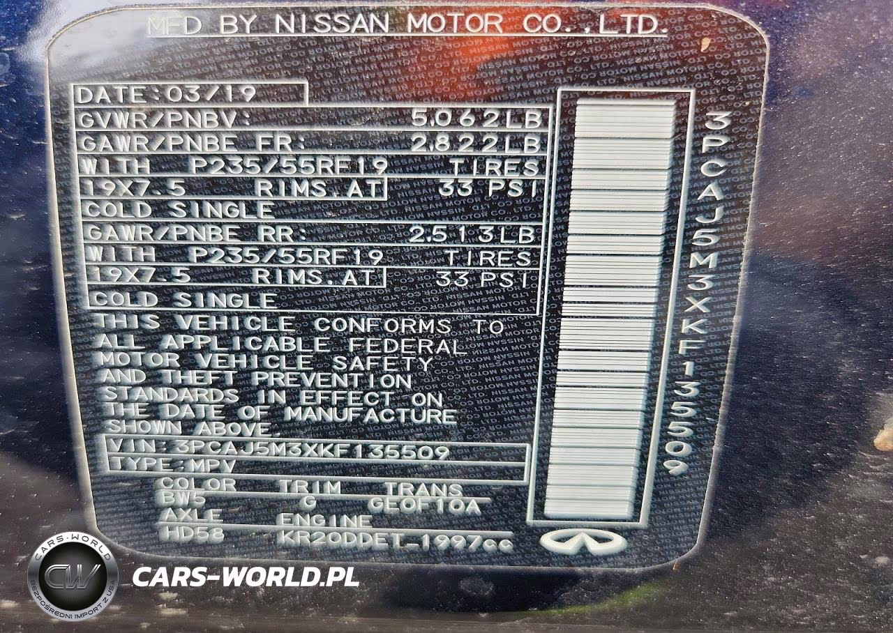 2019 Infiniti Qx50 Luxe VIN:3PCAJ5M3XKF135509 - 13
