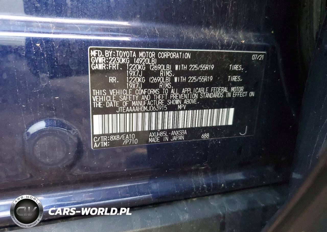 2021 Toyota Venza Limited VIN:JTEAAAAH0MJ063915 - 13