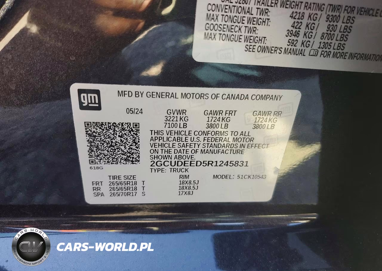 2024 Chevrolet Silverado K1500 Rst VIN:2GCUDEED5R1245831 - 13