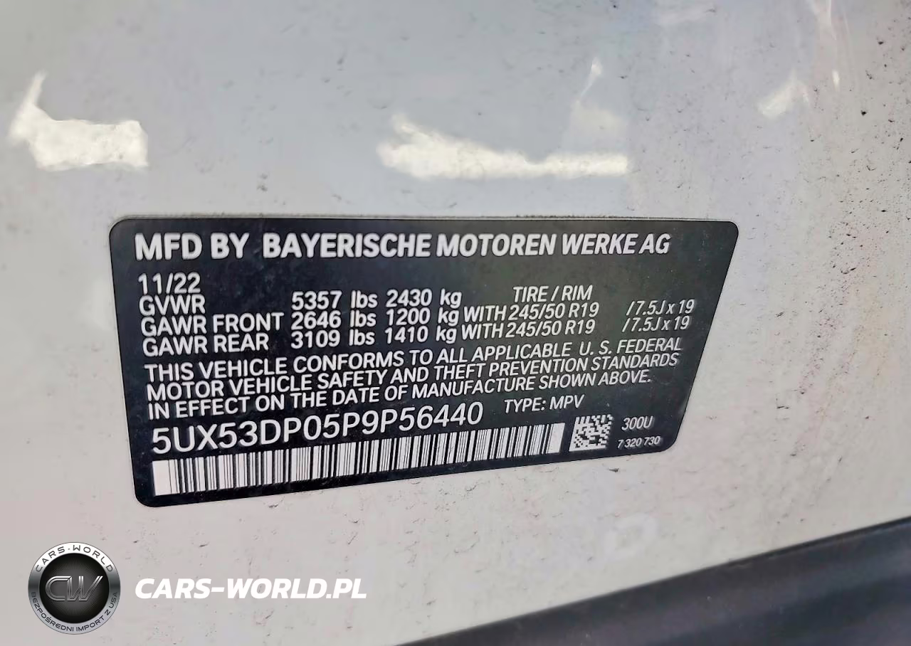 2023 BMW X3 xDrive30I VIN:5UX53DP05P9P56440 - 13