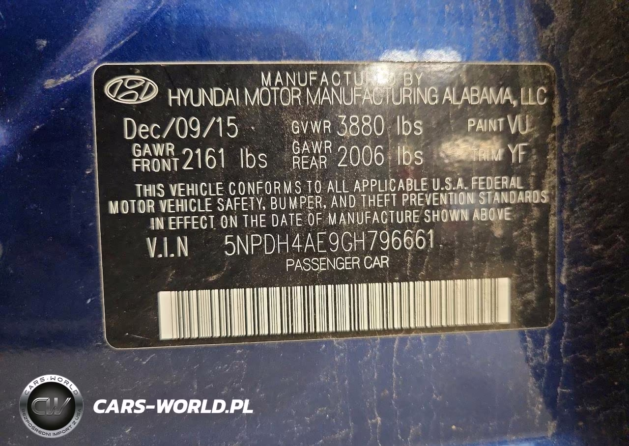 2016 Hyundai Elantra Se VIN:5NPDH4AE9GH796661 - 12