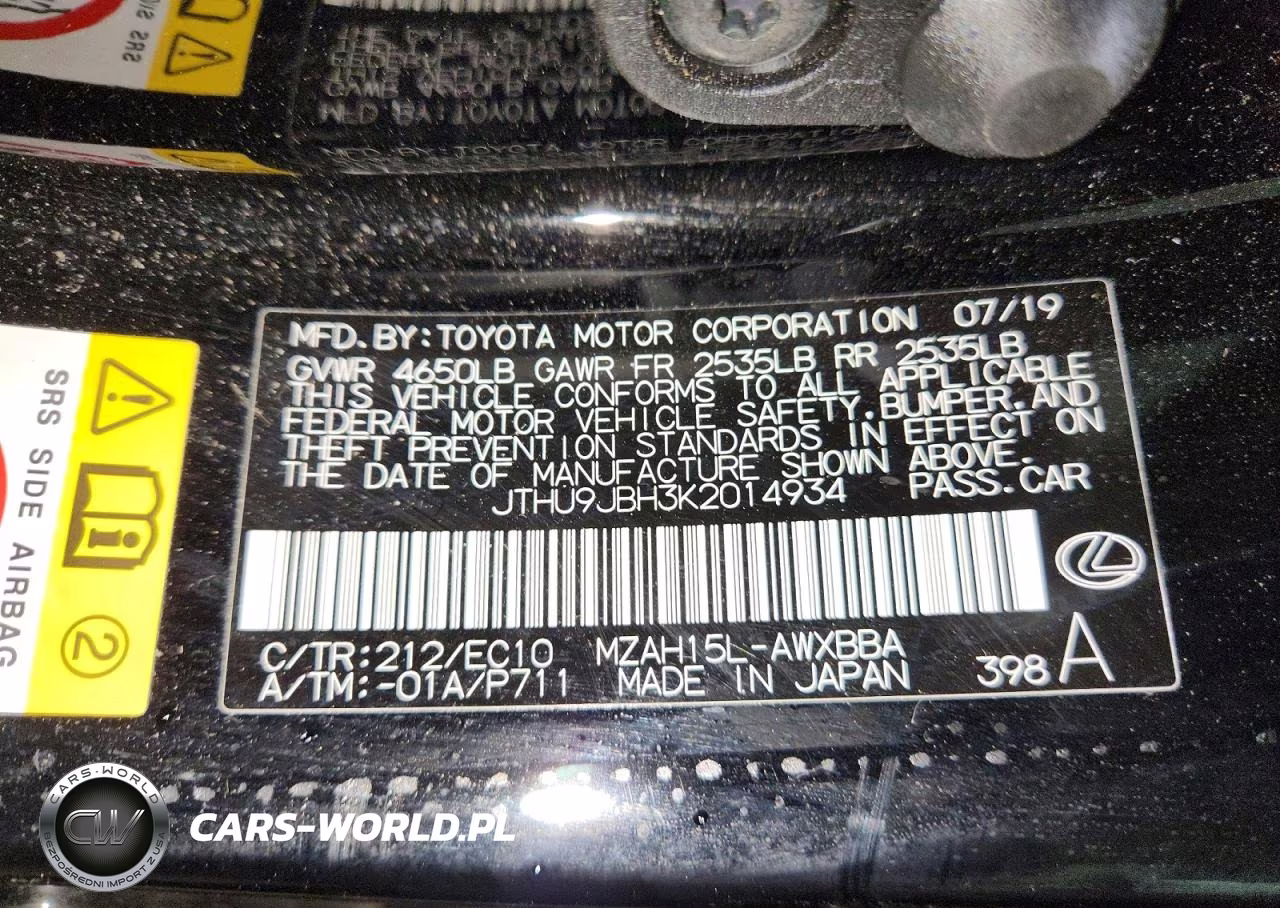 2019 Lexus Ux 250H VIN:JTHU9JBH3K2014934 - 13