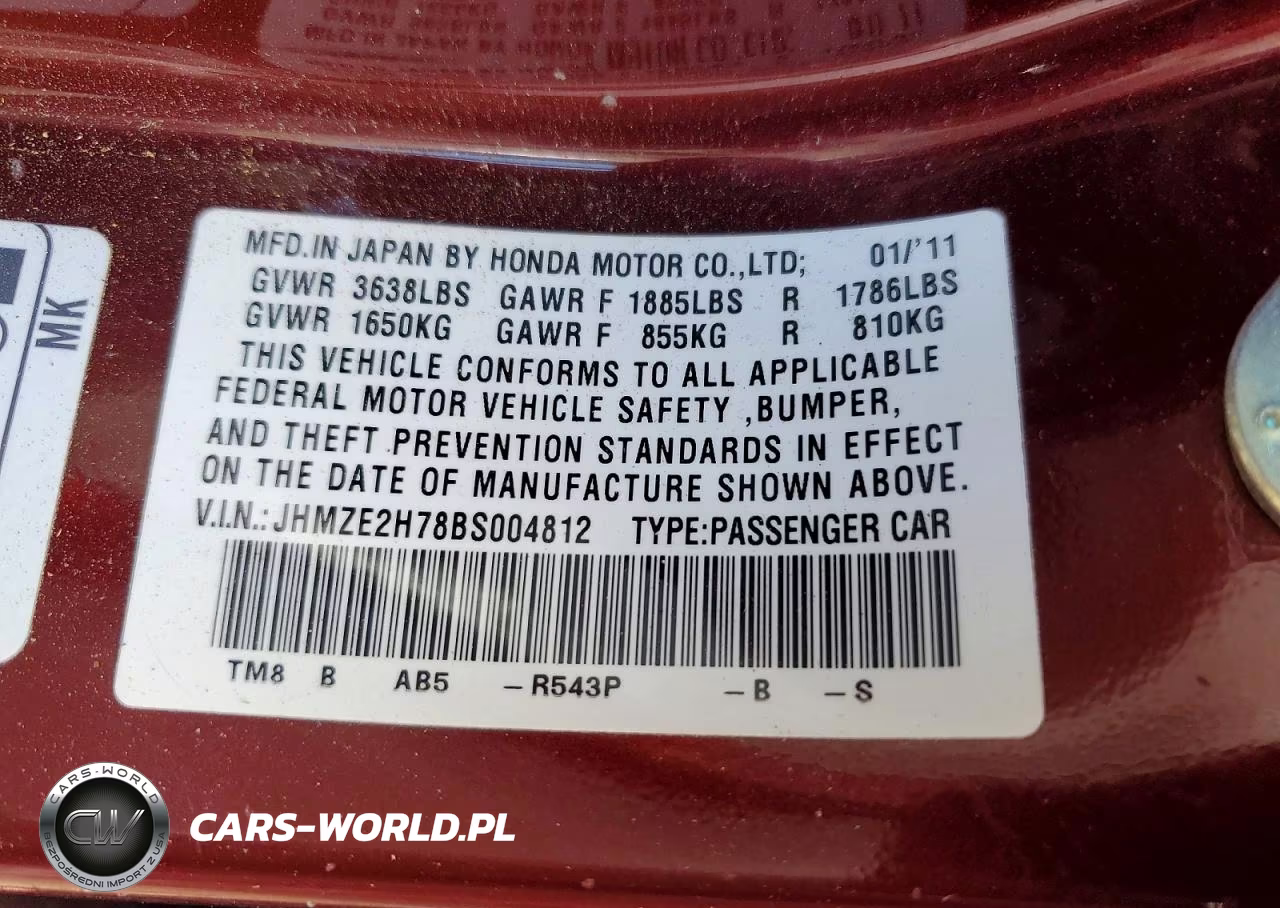 2011 Honda Insight Ex VIN:JHMZE2H78BS004812 - 12