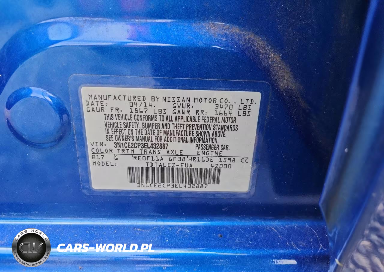2014 Nissan Versa Note VIN:3N1CE2CP3EL432887 - 12