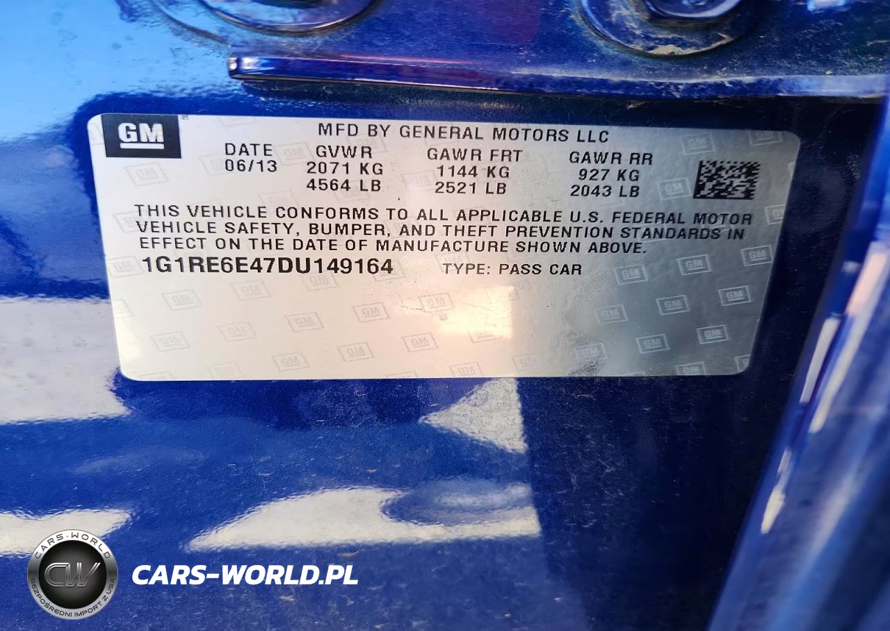 2013 Chevrolet Volt VIN:1G1RE6E47DU149164 - 12