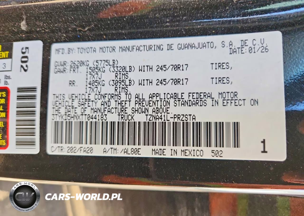 2026 Toyota Tacoma Sr VIN:3TYKD5HNXTT044183 - 12