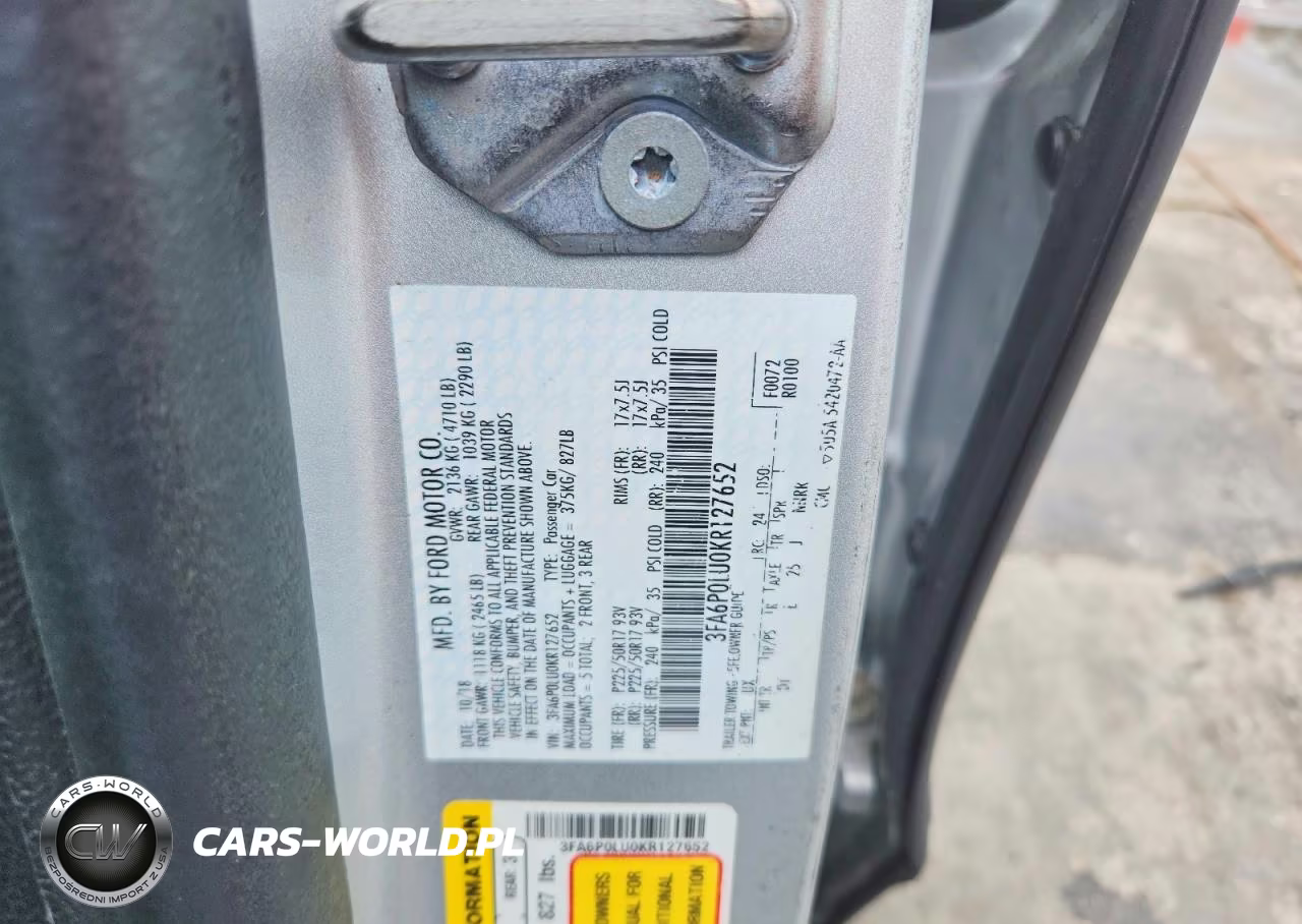 2019 Ford Fusion Se VIN:3FA6P0LU0KR127652 - 12
