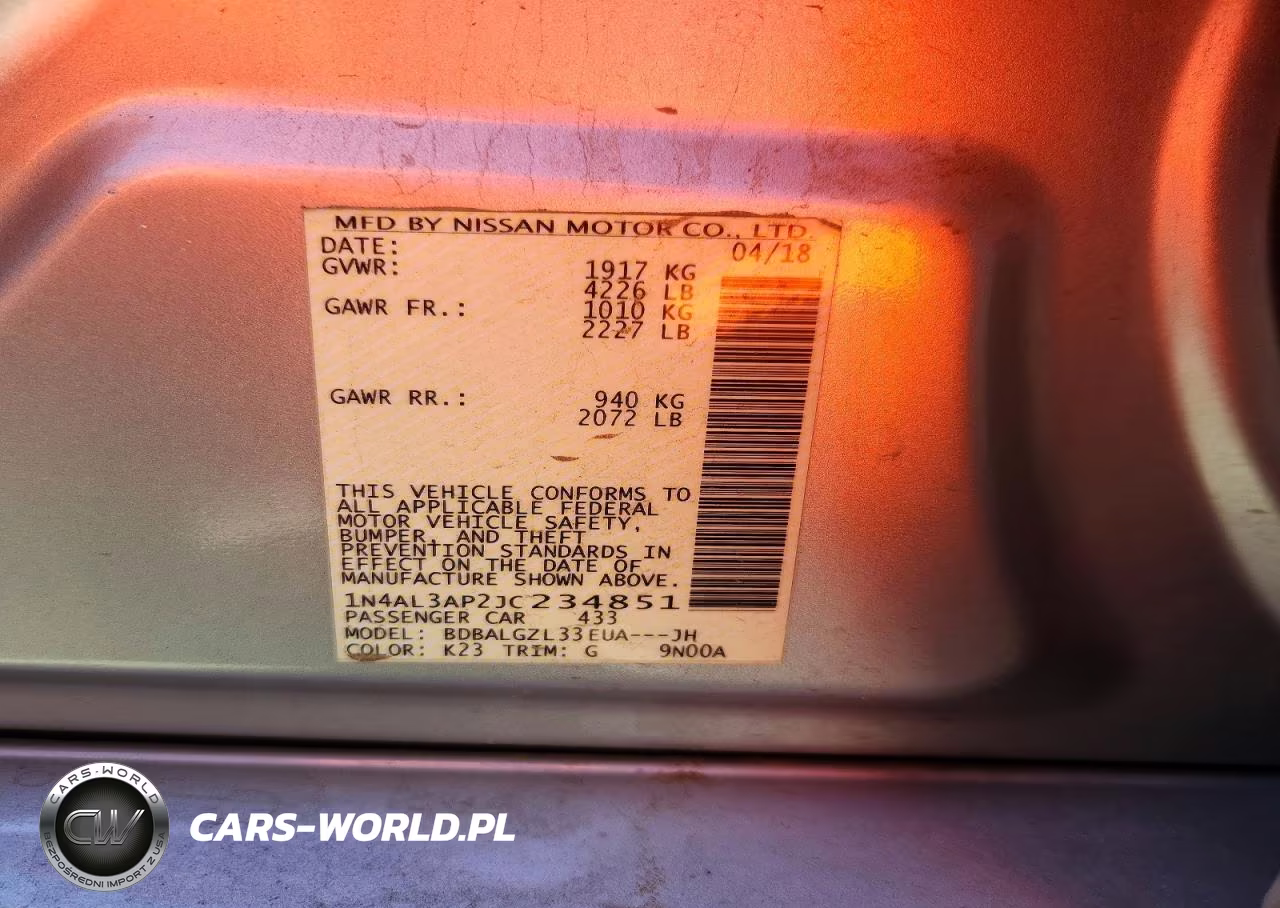 2018 Nissan Altima 2.5 S VIN:1N4AL3AP2JC234851 - 12