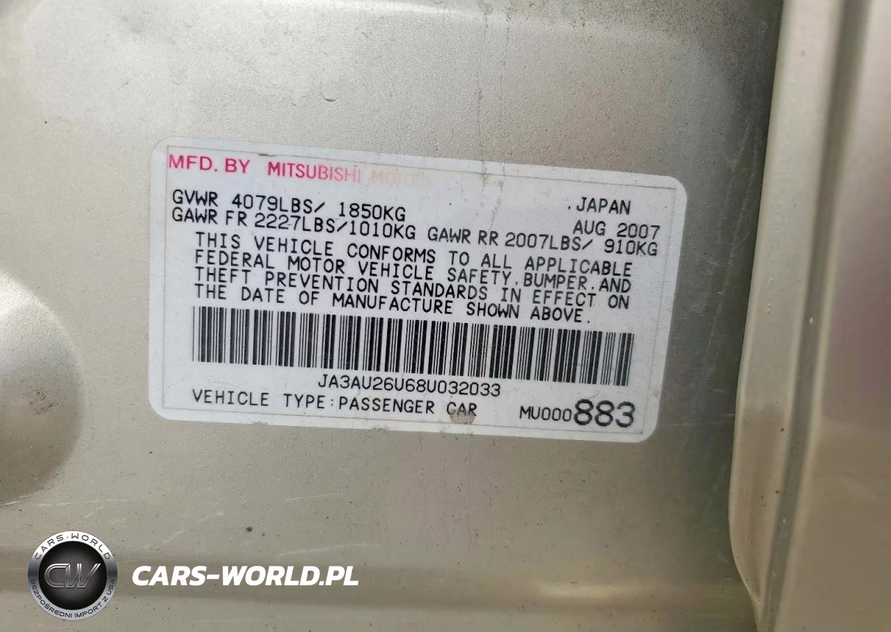 2008 Mitsubishi Lancer Es VIN:JA3AU26U68U032033 - 12