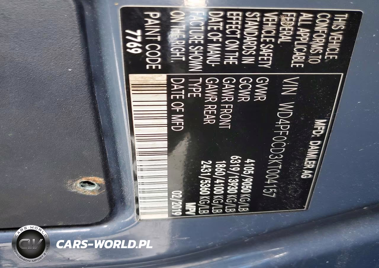 2019 Mercedes-Benz Sprinter 2500-3500 Delivery Van VIN:WD4PF0CD3KT004157 - 13