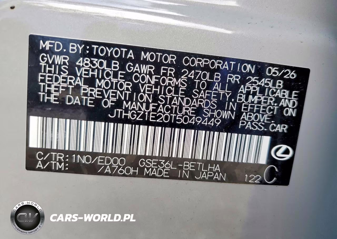2026 Lexus Is 350 F Sport VIN:JTHGZ1E20T5049449 - 12