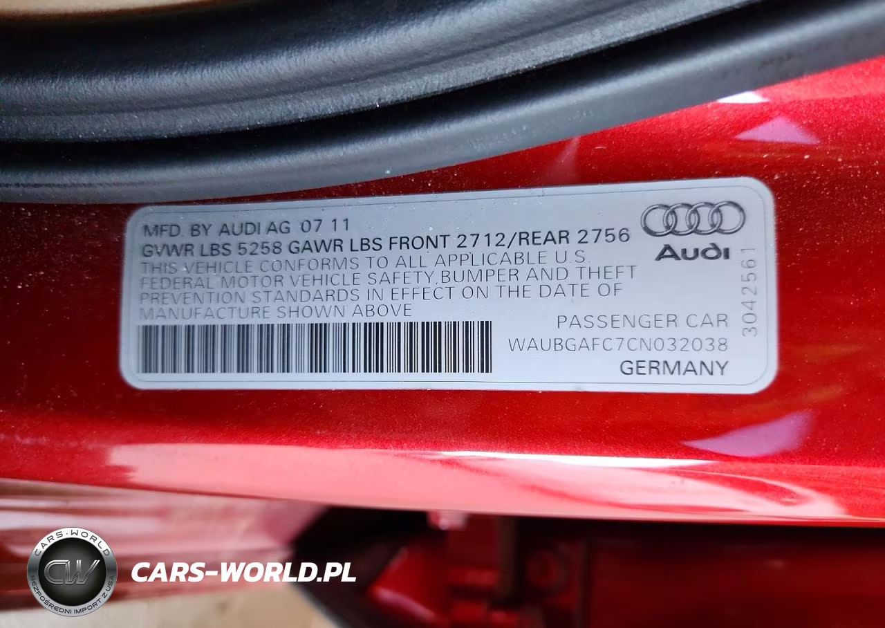 2012 Audi A6 VIN:WAUBGAFC7CN032038 - 12