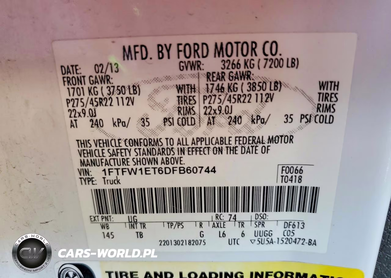 2013 Ford F150 Supercrew VIN:1FTFW1ET6DFB60744 - 12