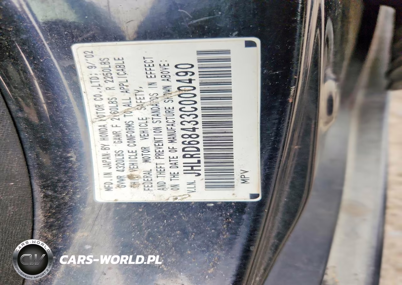 2003 Honda Cr-V Lx VIN:JHLRD68433C000490 - 12