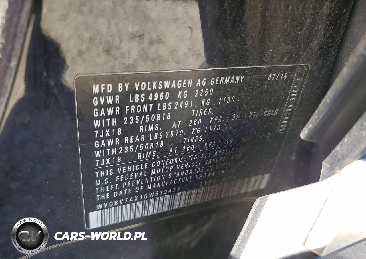 2016 Volkswagen Tiguan S VIN:WVGBV7AX1GW519477 - 13