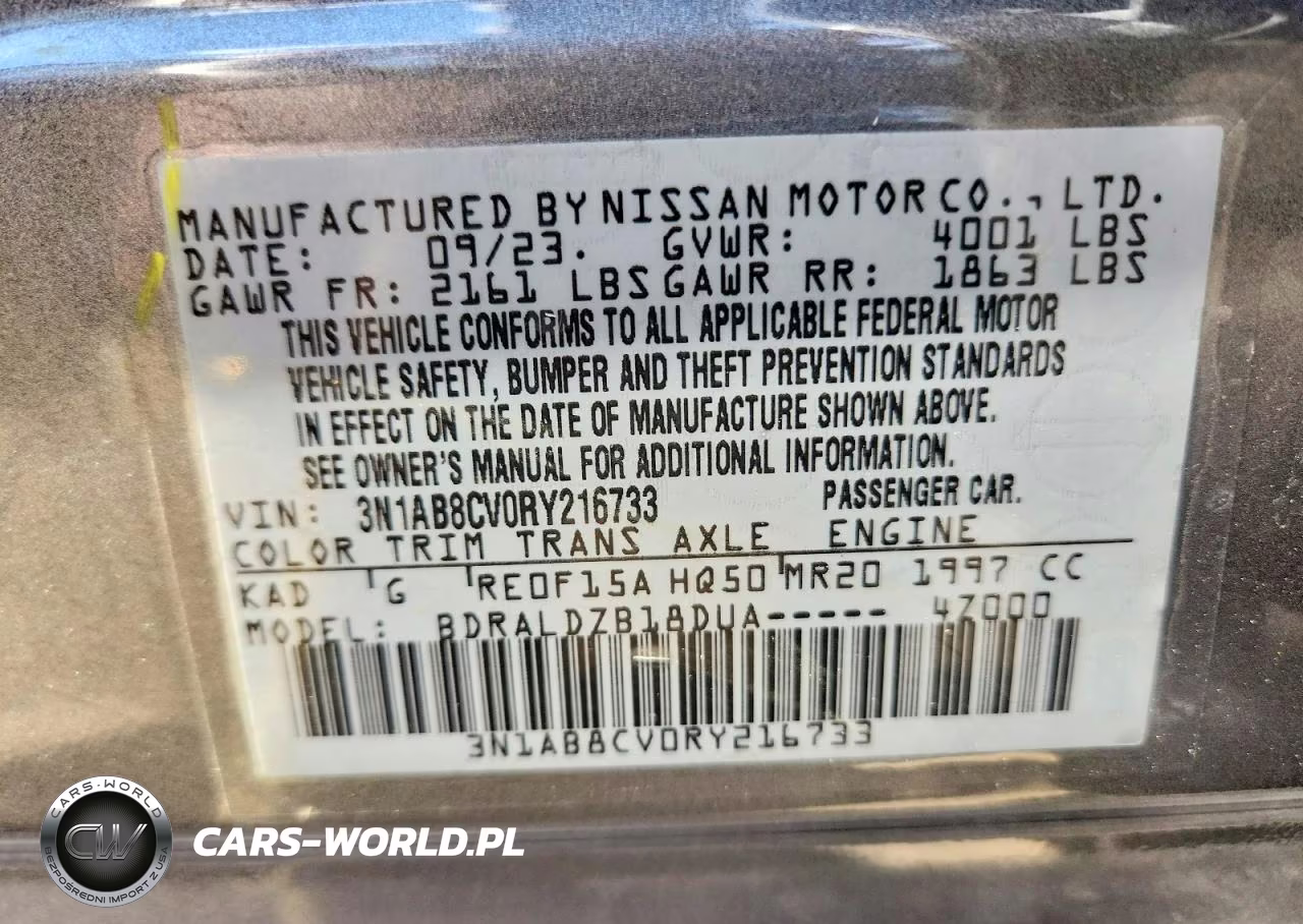 2024 Nissan Sentra Sv VIN:3N1AB8CV0RY216733 - 12