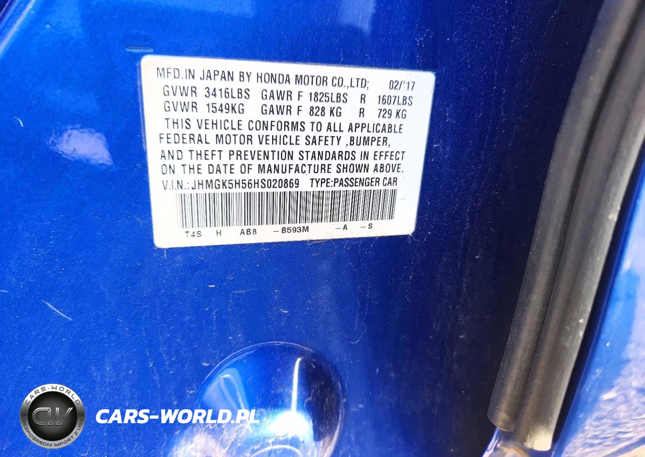 2017 Honda Fit Lx VIN:JHMGK5H56HS020869 - 12