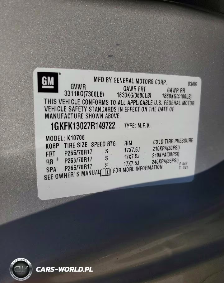 2007 GMC YUKON  VIN:1GKFK13027R149722 - 13
