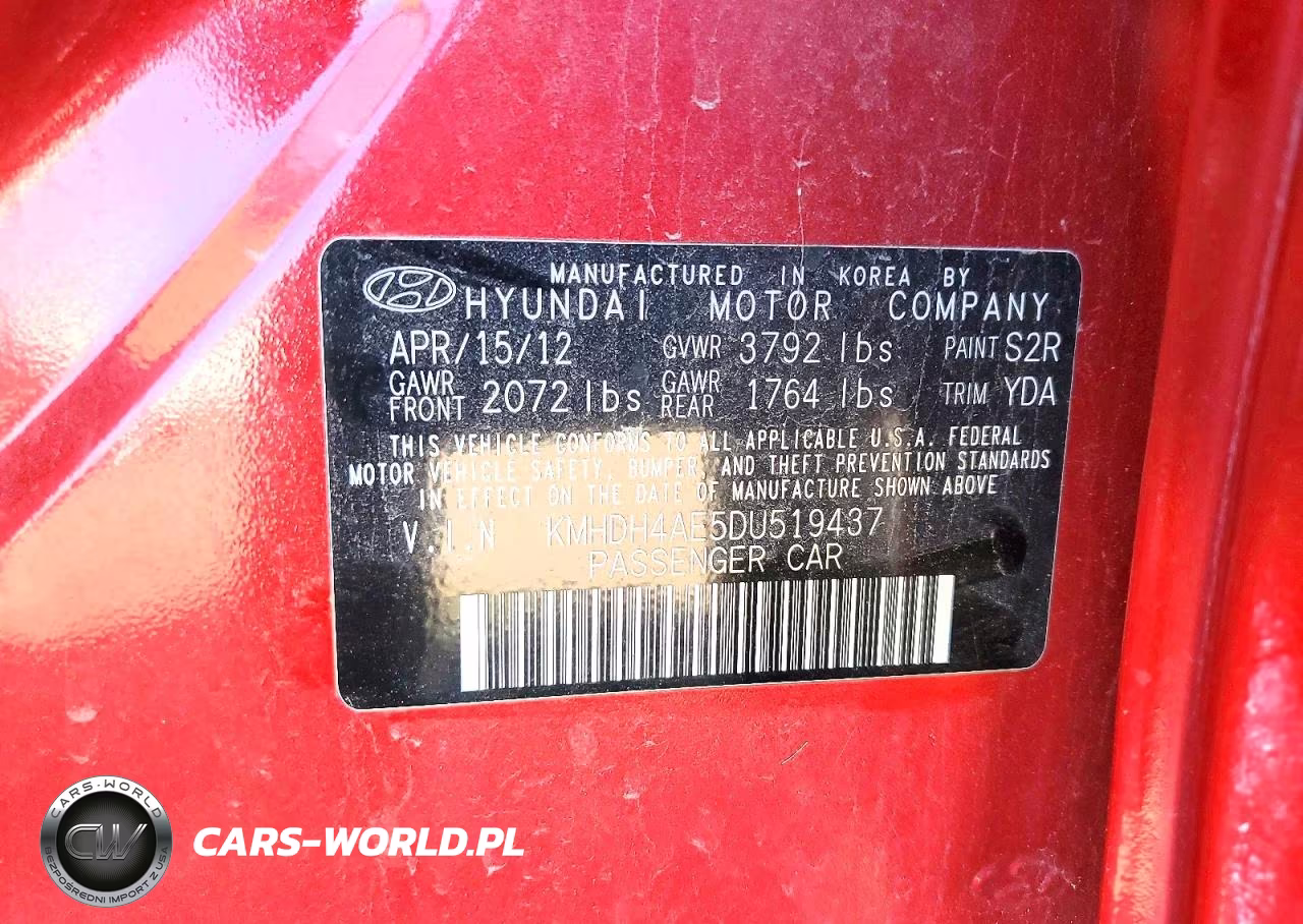2013 Hyundai Elantra Gls VIN:KMHDH4AE5DU519437 - 12