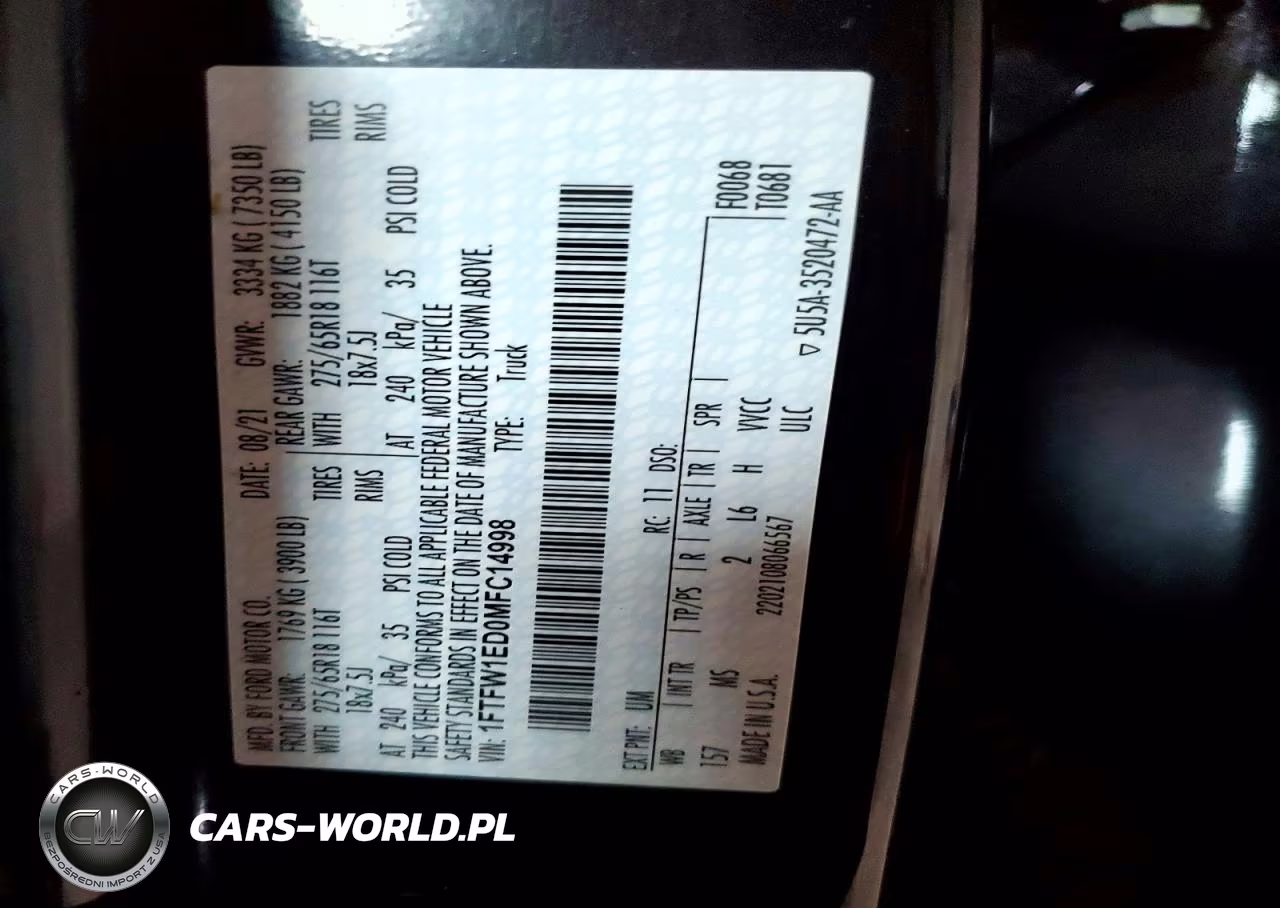 2021 Ford F150 Supercrew VIN:1FTFW1ED0MFC14998 - 13