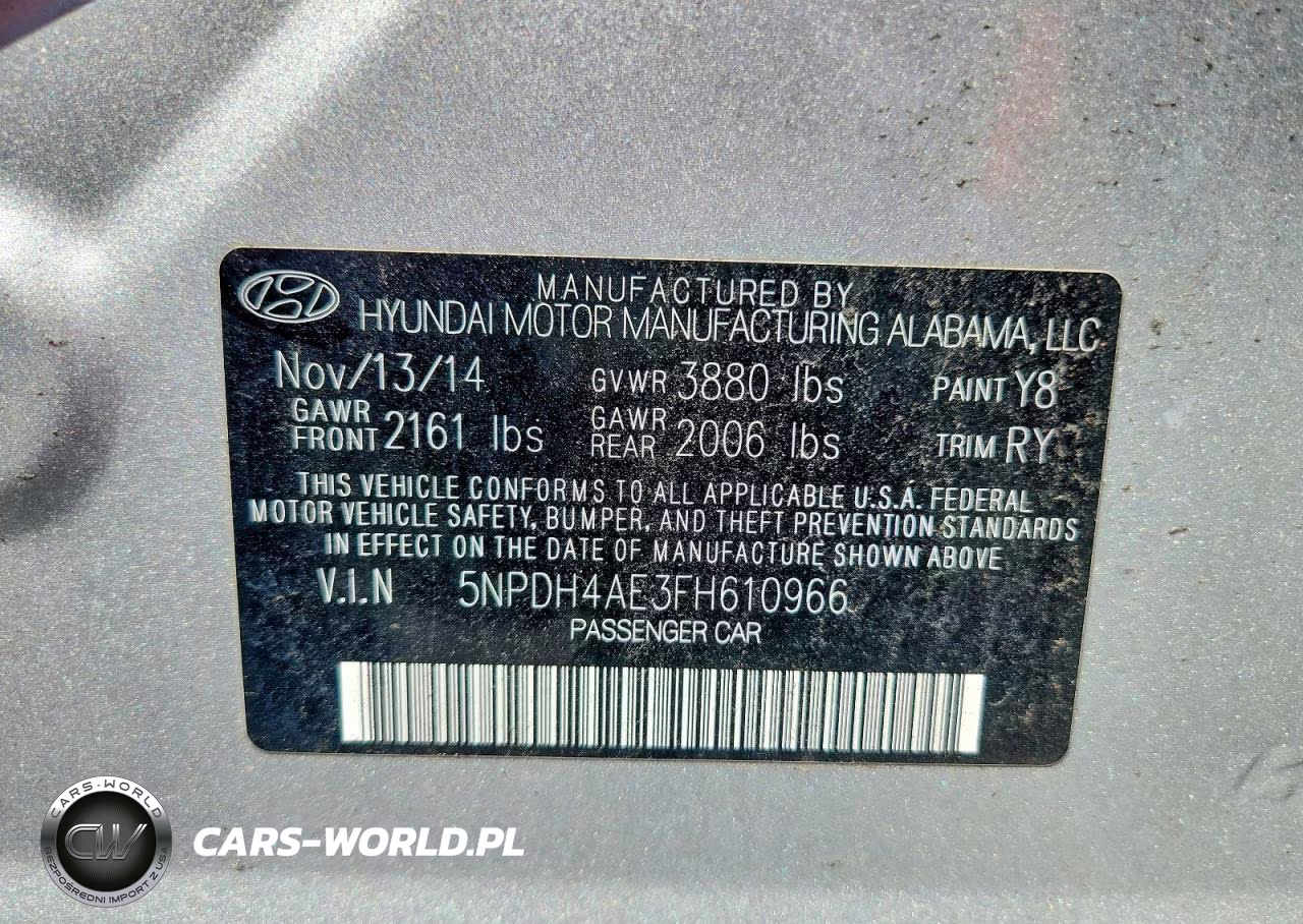 2015 Hyundai Elantra Se VIN:5NPDH4AE3FH610966 - 12