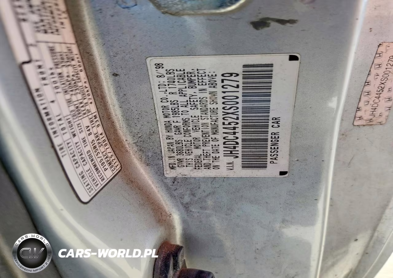 1999 Acura Integra Ls VIN:JH4DC4452XS001279 - 12