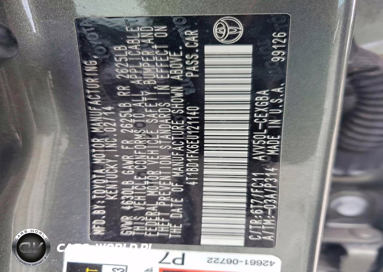 2014 Toyota Camry Hybrid Xle VIN:4T1BD1FK6EU121140 - 12