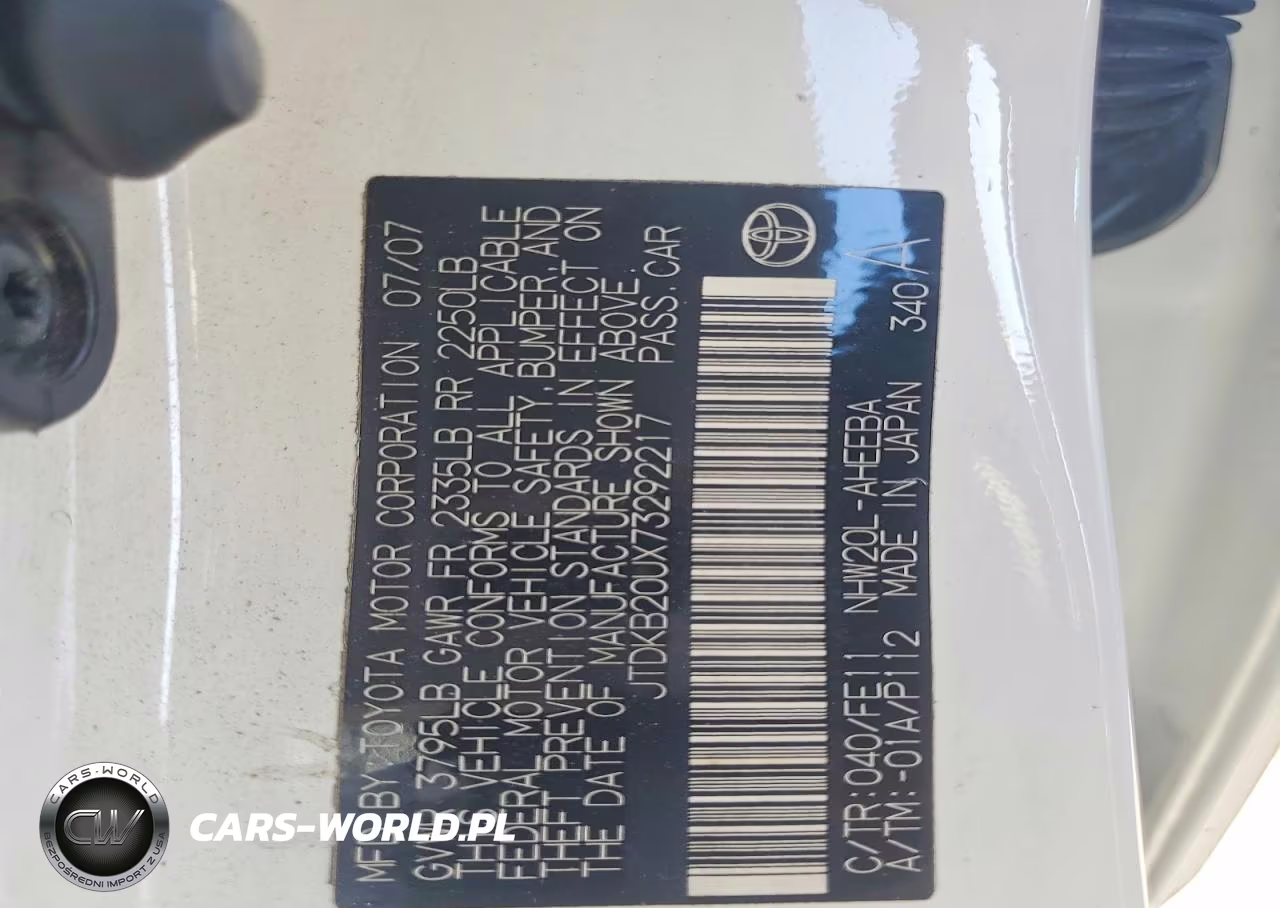 2007 Toyota Prius Base VIN:JTDKB20UX73292217 - 12