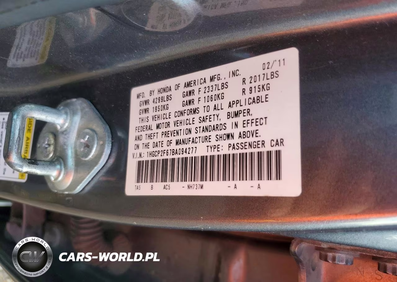 2011 Honda Accord Se VIN:1HGCP2F67BA094277 - 12