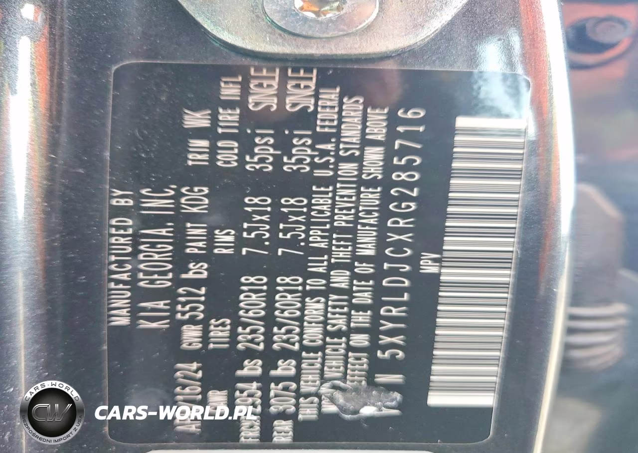 2024 Kia Sorento S VIN:5XYRLDJCXRG285716 - 14