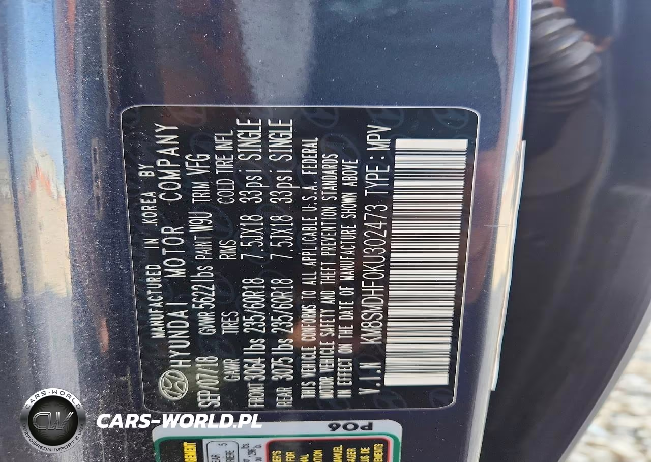 2019 Hyundai Santa Fe Xl Se VIN:KM8SMDHF0KU302473 - 13