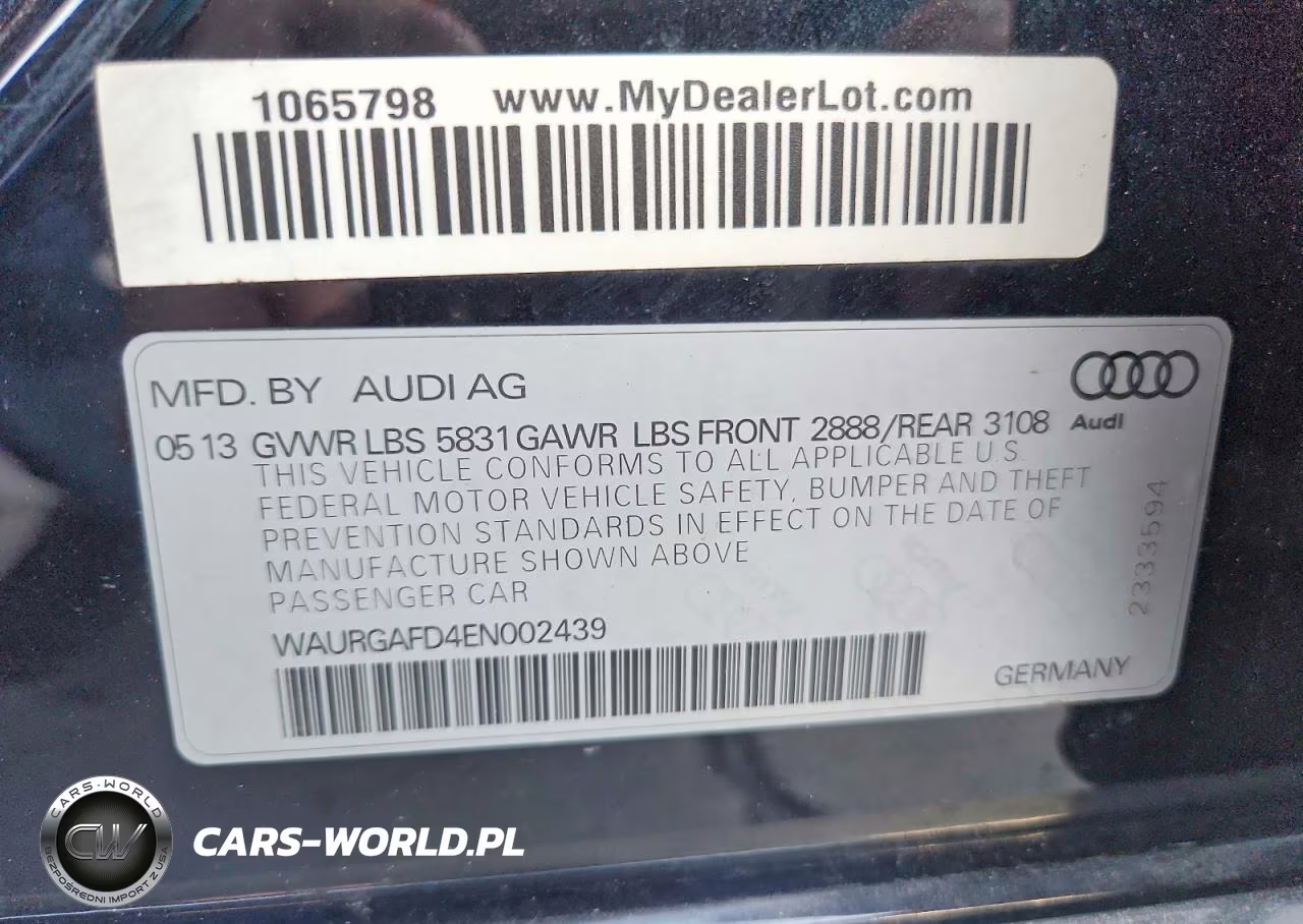 2014 Audi A8 L Quattro VIN:WAURGAFD4EN002439 - 12