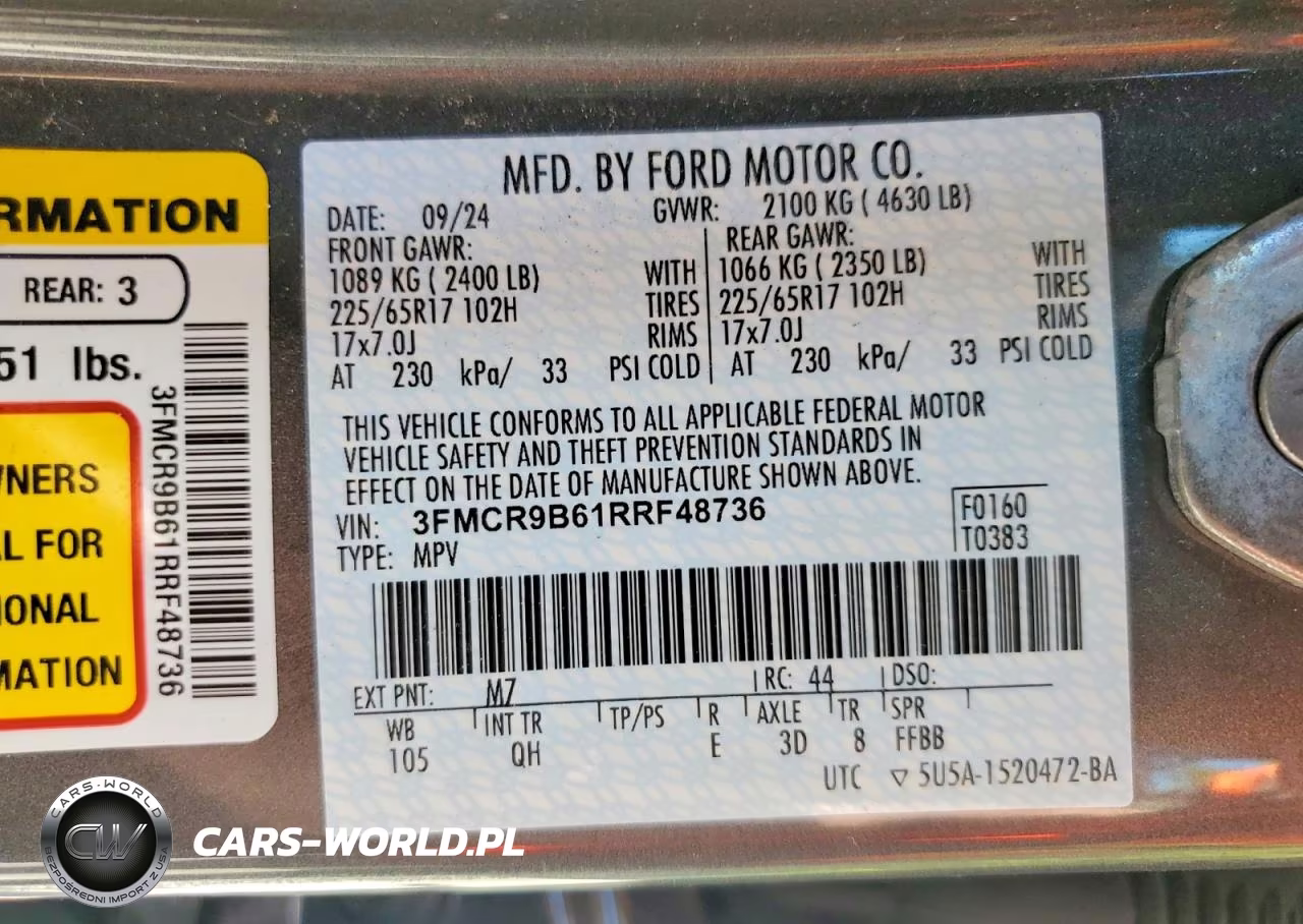 2024 Ford Bronco Sport Big Bend VIN:3FMCR9B61RRF48736 - 14