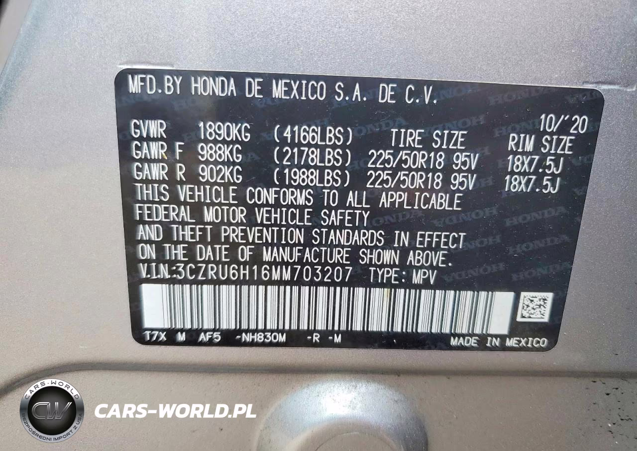 2021 Honda Hr-V Sport VIN:3CZRU6H16MM703207 - 13