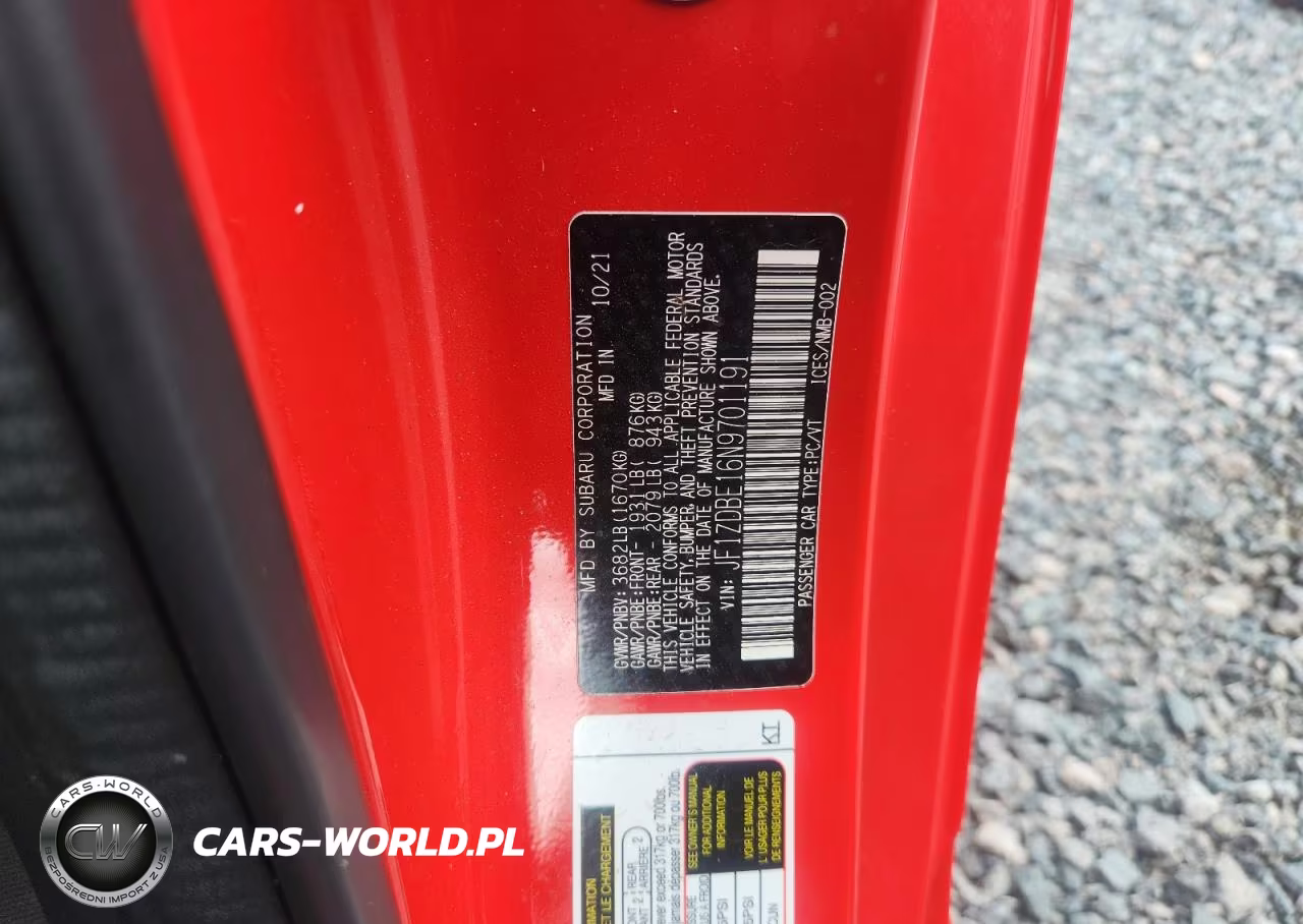 2022 Subaru Brz Limited VIN:JF1ZDBE16N9701191 - 12