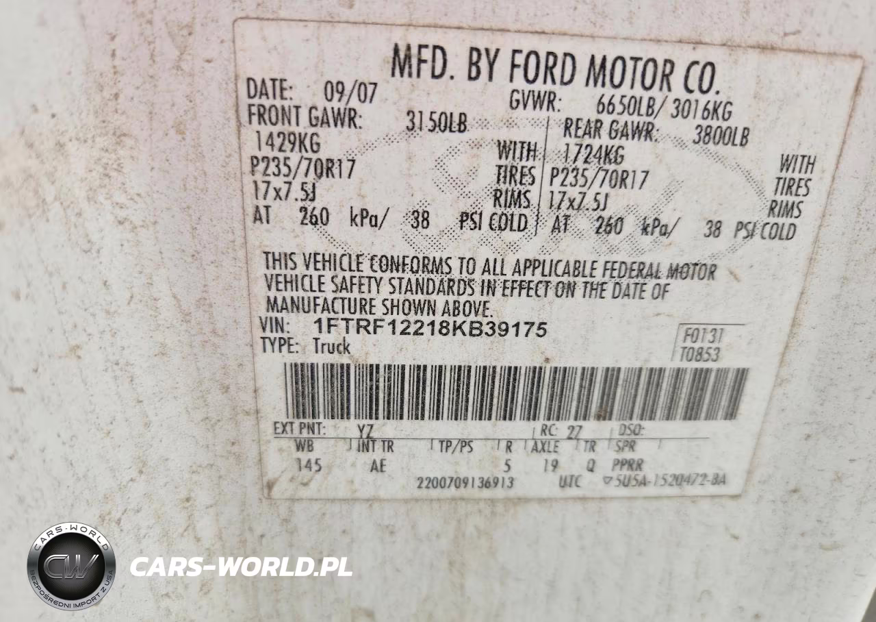 2008 Ford F150 VIN:1FTRF12218KB39175 - 12