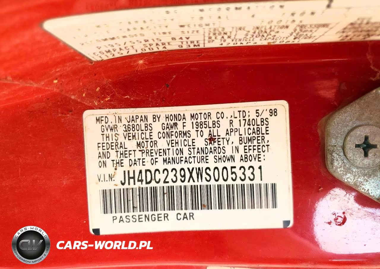 1998 Acura Integra Gsr VIN:JH4DC239XWS005331 - 12