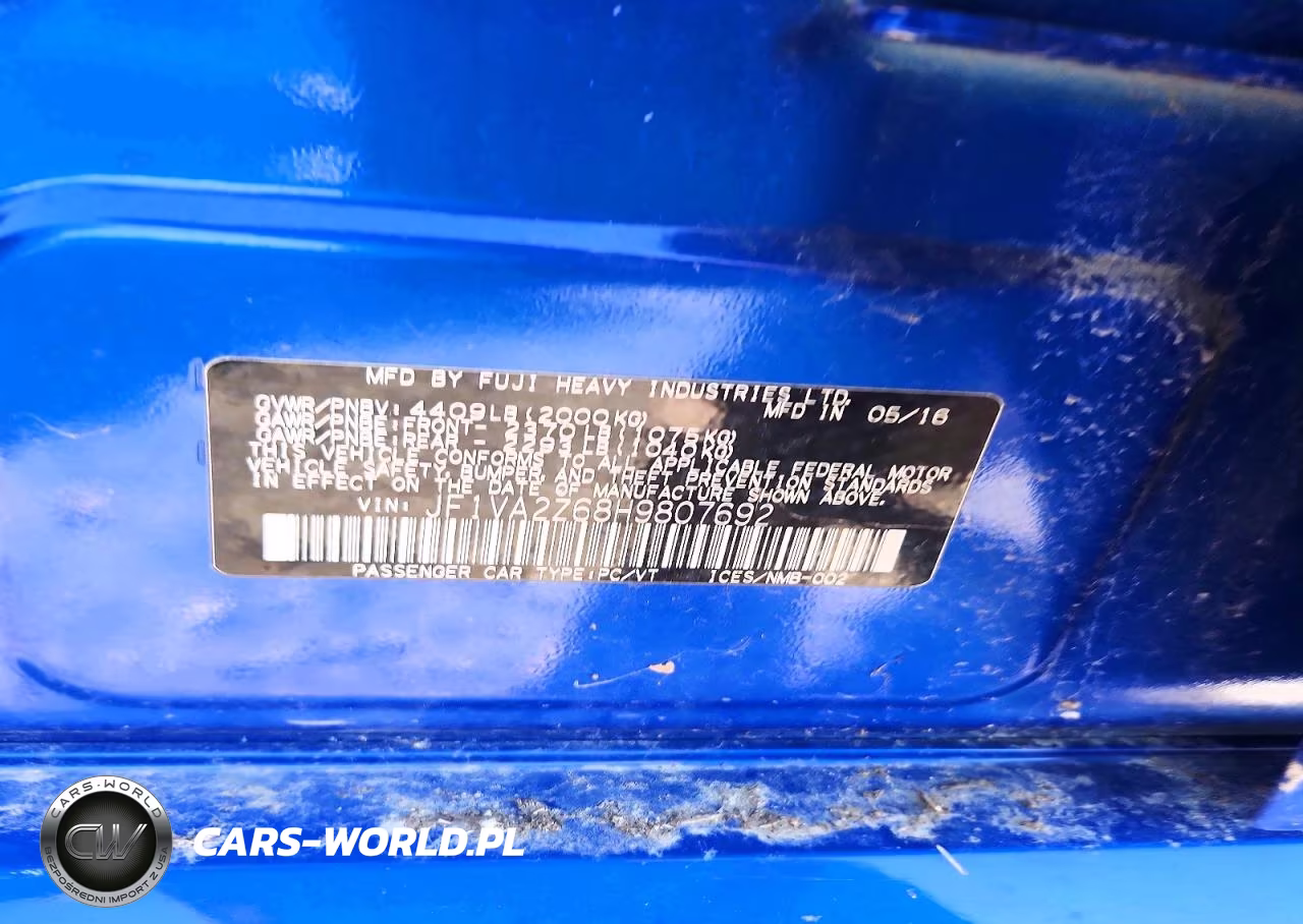 2017 Subaru Wrx Sti Limited VIN:JF1VA2Z68H9807692 - 12