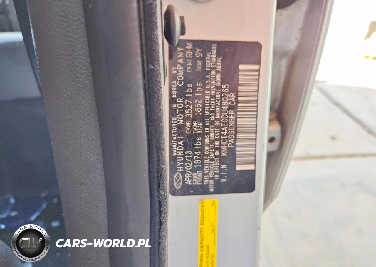 2013 Hyundai Accent Gls VIN:KMHCT4AE0DU480265 - 12