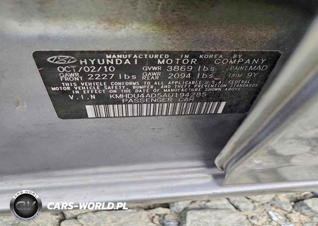 2010 Hyundai Elantra Gls VIN:KMHDU4AD5AU194285 - 12