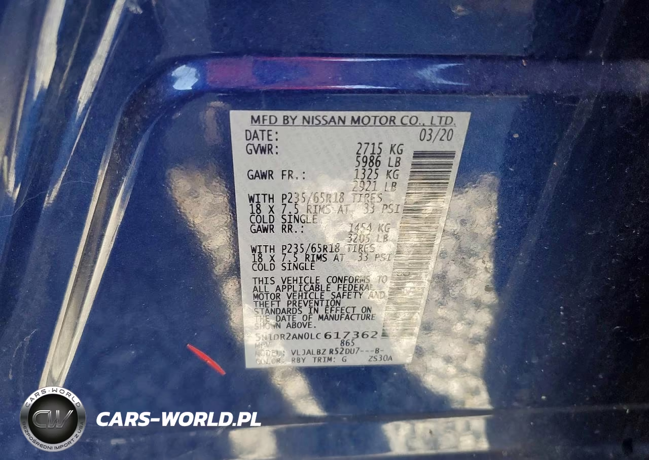 2020 Nissan Pathfinder S VIN:5N1DR2AN0LC617362 - 13