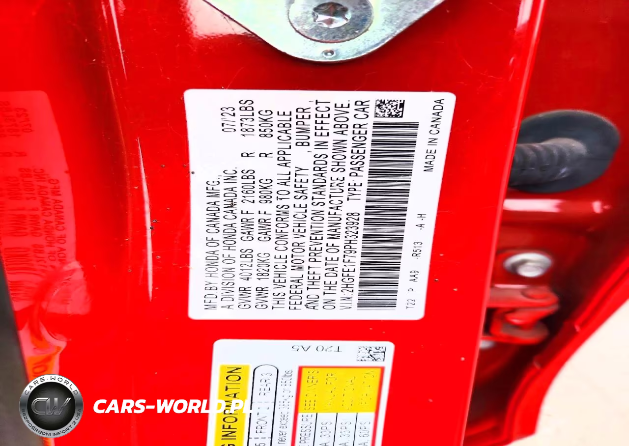 2023 Honda Civic Ex VIN:2HGFE1F79PH323928 - 12