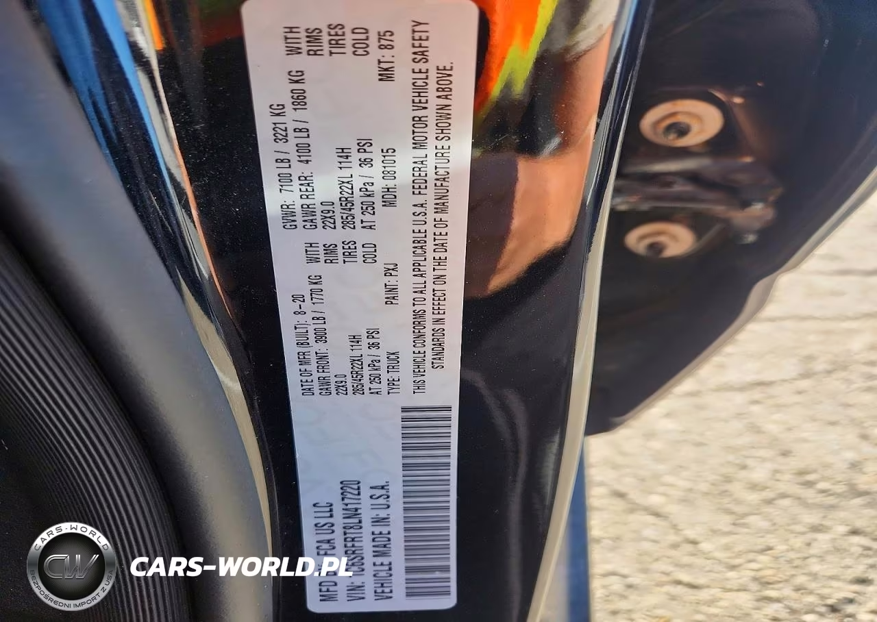 2020 Ram 1500 Laramie VIN:1C6SRFRT8LN417220 - 12