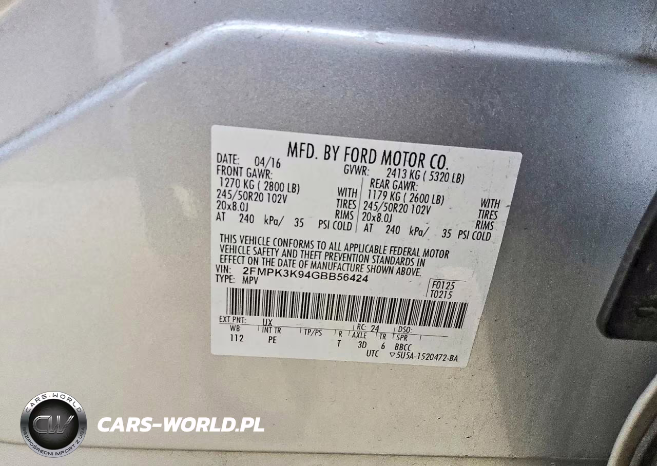 2016 Ford Edge Titanium VIN:2FMPK3K94GBB56424 - 12